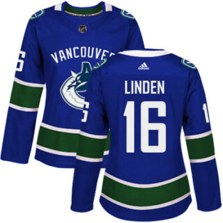 Women's Vancouver Canucks #16 Trevor Linden Blue Home Authentic Stitched NHL Jersey