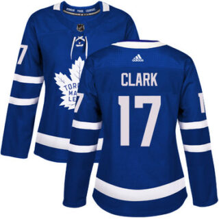 Women's Toronto Maple Leafs #17 Wendel Clark Blue Home Authentic Stitched NHL Jersey