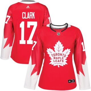 Women's Toronto Maple Leafs #17 Wendel Clark Red Team Canada Authentic Stitched NHL Jersey