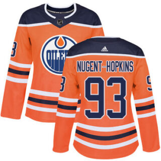 Women's Edmonton Oilers #93 Ryan Nugent-Hopkins Orange Home Authentic Stitched NHL Jersey