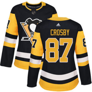 Women's Pittsburgh Penguins #87 Sidney Crosby Black Home Authentic Stitched NHL Jersey