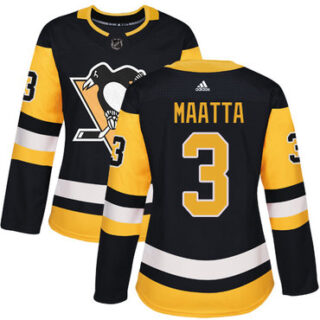 Women's Pittsburgh Penguins #3 Olli Maatta Black Home Authentic Stitched NHL Jersey