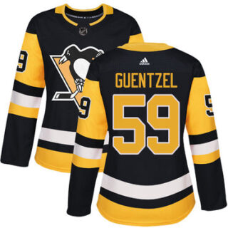 Women's Pittsburgh Penguins #59 Jake Guentzel Black Home Authentic Stitched NHL Jersey