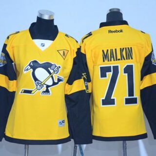Women's Pittsburgh Penguins #71 Evgeni Malkin Gold 2017 Stadium Series Stitched NHL Jersey