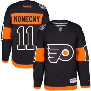 Youth Philadelphia Flyers #11 Travis Konecny Black 2017 Stadium Series Stitched NHL Jersey