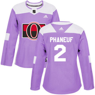 Women's Ottawa Senators #2 Dion Phaneuf Purple Authentic Fights Cancer Stitched NHL Jersey