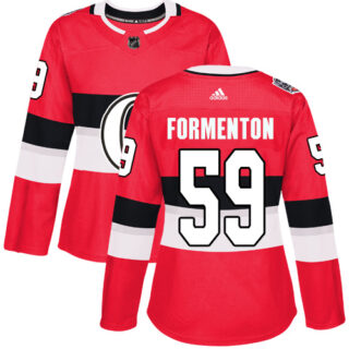 Women's Ottawa Senators Alex Formenton Authentic Red Jersey NHL #59 2017 100 Classic