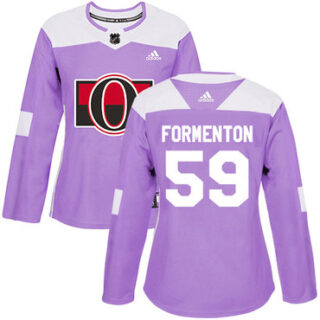 Women's Ottawa Senators Alex Formenton Authentic Purple Jersey NHL #59 Fights Cancer Practice