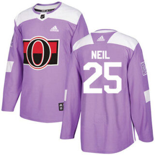 Youth Ottawa Senators #25 Chris Neil Purple Authentic Fights Cancer Stitched NHL Jersey