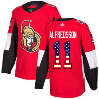 Youth Ottawa Senators #11 Daniel Alfredsson Red Home Authentic USA Flag Stitched NHL Jersey