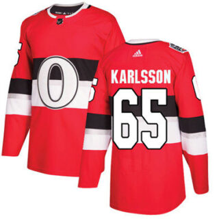 Youth Ottawa Senators #65 Erik Karlsson Red Authentic 2017 100 Classic Stitched NHL Jersey
