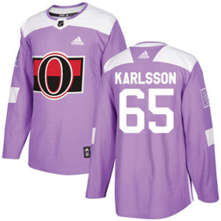 Youth Ottawa Senators #65 Erik Karlsson Purple Authentic Fights Cancer Stitched NHL Jersey