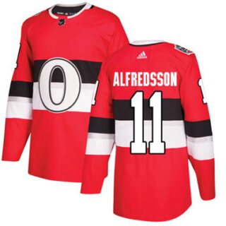 Youth Ottawa Senators #11 Daniel Alfredsson Red Authentic 2017 100 Classic Stitched NHL Jersey