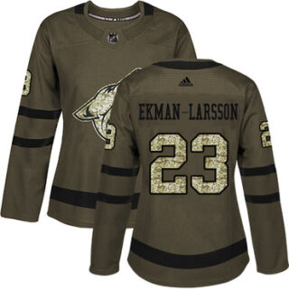 Women's Arizona Coyotes #23 Oliver Ekman-Larsson Green Salute to Service Stitched NHL Jersey