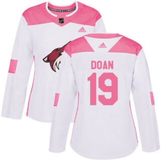 Women's Arizona Coyotes #19 Shane Doan White Pink Authentic Fashion Stitched NHL Jersey