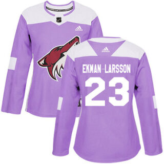Women's Arizona Coyotes #23 Oliver Ekman-Larsson Purple Authentic Fights Cancer Stitched NHL Jersey
