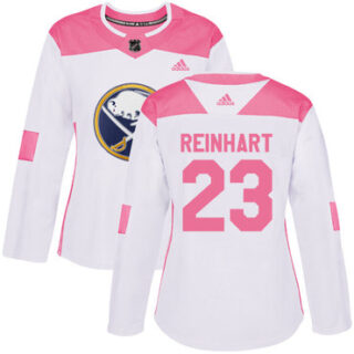 Women's Buffalo Sabres #23 Sam Reinhart White Pink Authentic Fashion Stitched NHL Jersey