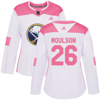Women's Buffalo Sabres #26 Matt Moulson White Pink Authentic Fashion Stitched NHL Jersey