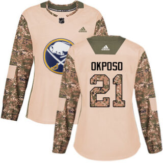 Women's Buffalo Sabres #21 Kyle Okposo Camo Authentic 2017 Veterans Day Stitched NHL Jersey
