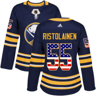 Women's Buffalo Sabres #55 Rasmus Ristolainen Navy Blue Home Authentic USA Flag Stitched NHL Jersey