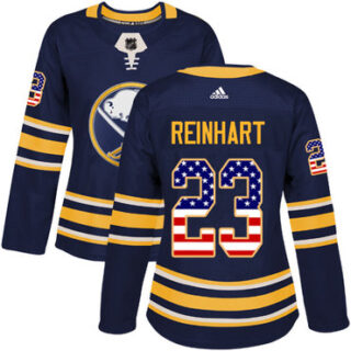 Women's Buffalo Sabres #23 Sam Reinhart Navy Blue Home Authentic USA Flag Stitched NHL Jersey
