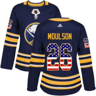 Women's Buffalo Sabres #26 Matt Moulson Navy Blue Home Authentic USA Flag Stitched NHL Jersey