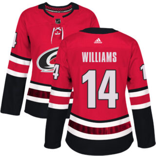 Women's Carolina Hurricanes #14 Justin Williams Red Home Authentic Stitched NHL Jersey