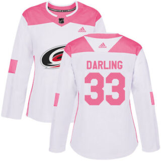 Women's Carolina Hurricanes #33 Scott Darling White Pink Authentic Fashion Stitched NHL Jersey