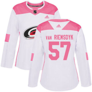 Women's Carolina Hurricanes #57 Trevor Van Riemsdyk White Pink Authentic Fashion Stitched NHL Jersey