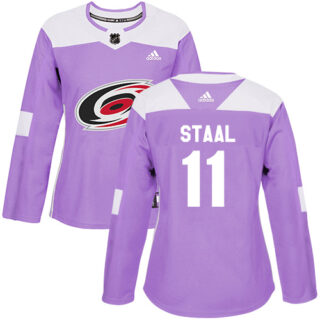 Women's Carolina Hurricanes #11 Jordan Staal Purple Authentic Fights Cancer Stitched NHL Jersey