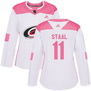 Women's Carolina Hurricanes #11 Jordan Staal White Pink Authentic Fashion Stitched NHL Jersey