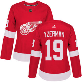 Women's Detroit Red Wings #19 Steve Yzerman Red Home Authentic Stitched NHL Jersey