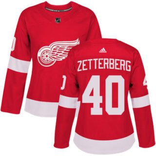 Women's Detroit Red Wings #40 Henrik Zetterberg Red Home Authentic Stitched NHL Jersey