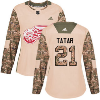 Women's Detroit Red Wings #21 Tomas Tatar Camo Authentic 2017 Veterans Day Stitched NHL Jersey