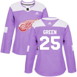 Women's Detroit Red Wings #25 Mike Green Purple Authentic Fights Cancer Stitched NHL Jersey