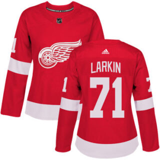 Women's Detroit Red Wings #71 Dylan Larkin Red Home Authentic Stitched NHL Jersey