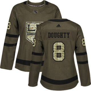 Women's Los Angeles Kings #8 Drew Doughty Green Salute to Service Stitched NHL Jersey