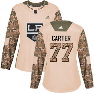 Women's Los Angeles Kings #77 Jeff Carter Camo Authentic 2017 Veterans Day Stitched NHL Jersey