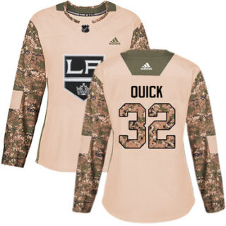 Women's Los Angeles Kings #32 Jonathan Quick Camo Authentic 2017 Veterans Day Stitched NHL Jersey