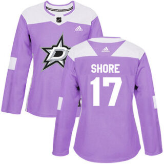Women's Dallas Stars #17 Devin Shore Purple Authentic Fights Cancer Stitched NHL Jersey