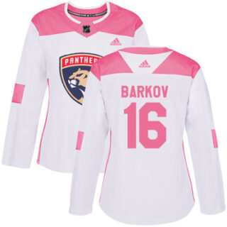 Women's Florida Panthers #16 Aleksander Barkov White Pink Authentic Fashion Stitched NHL Jersey