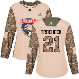 Women's Florida Panthers #21 Vincent Trocheck Camo Authentic 2017 Veterans Day Stitched NHL Jersey