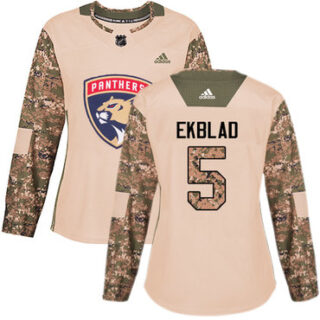 Women's Florida Panthers #5 Aaron Ekblad Camo Authentic 2017 Veterans Day Stitched NHL Jersey