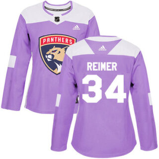 Women's Florida Panthers #34 James Reimer Purple Authentic Fights Cancer Stitched NHL Jersey