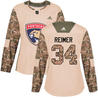 Women's Florida Panthers #34 James Reimer Camo Authentic 2017 Veterans Day Stitched NHL Jersey