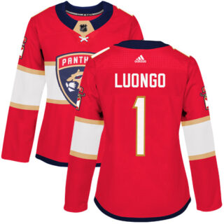 Women's Florida Panthers #1 Roberto Luongo Red Home Authentic Stitched NHL Jersey