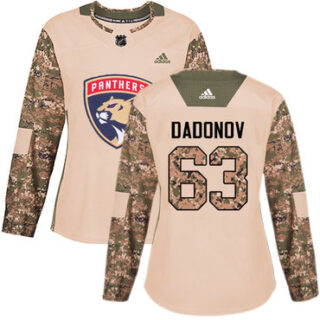 Women's Florida Panthers #63 Evgenii Dadonov Camo Authentic 2017 Veterans Day Stitched NHL Jersey