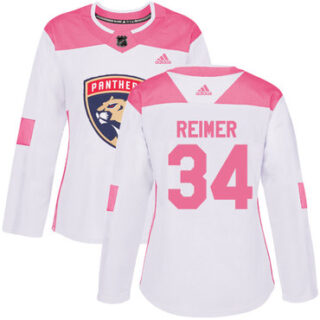 Women's Florida Panthers #34 James Reimer White Pink Authentic Fashion Stitched NHL Jersey