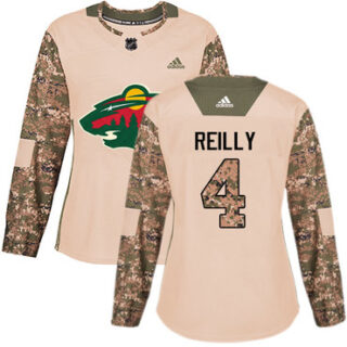 Women's Minnesota Wild #4 Mike Reilly Camo Authentic 2017 Veterans Day Stitched NHL Jersey