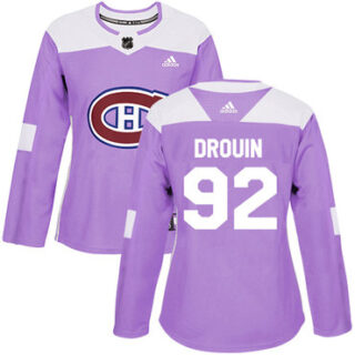 Women's Montreal Canadiens #92 Jonathan Drouin Purple Authentic Fights Cancer Stitched NHL Jersey